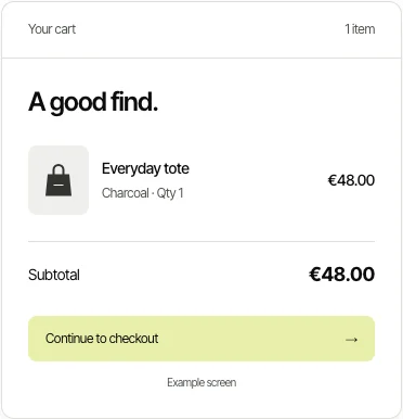 The cart an agent checks before checkout