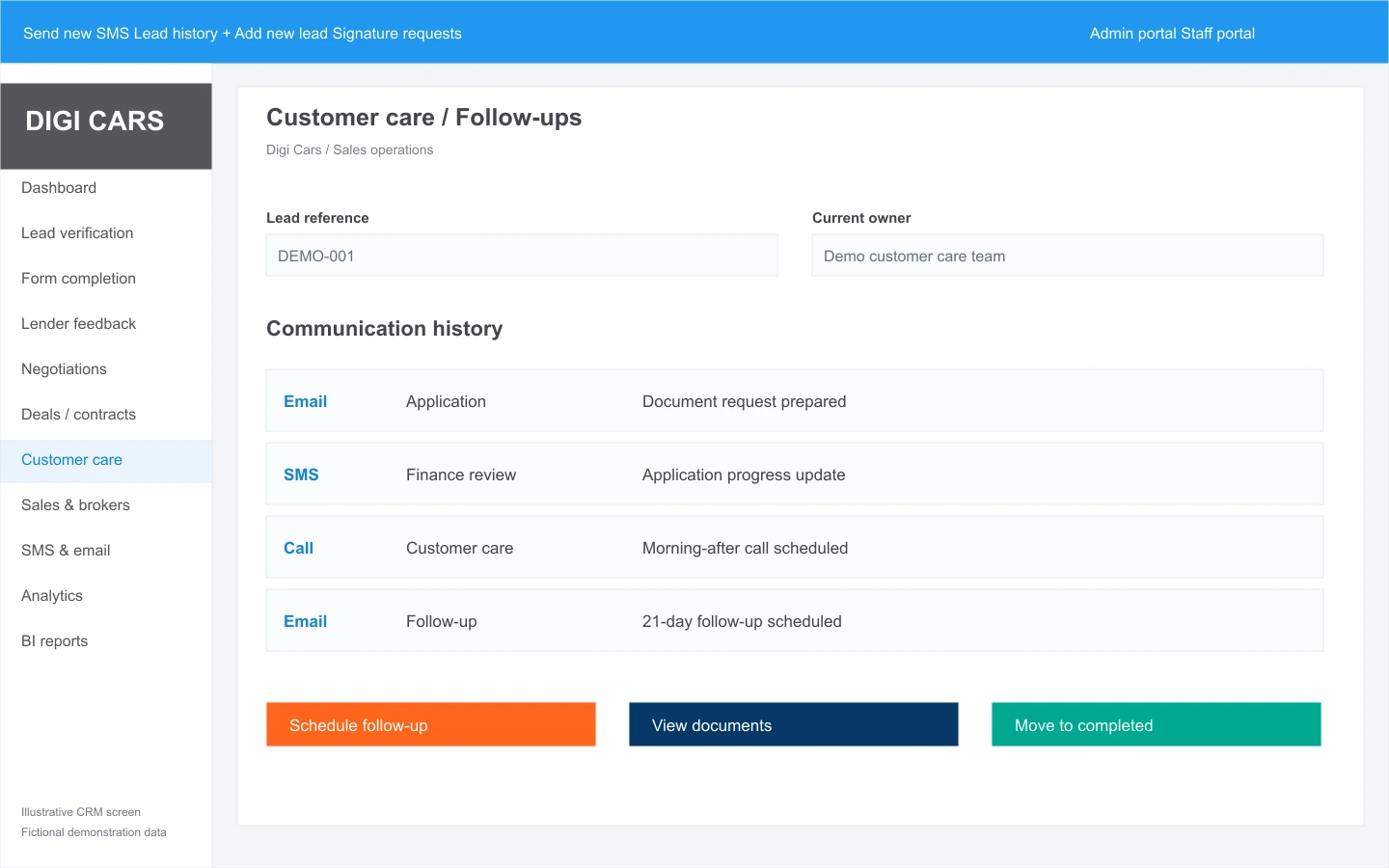 Keep customers in the loop at every step.