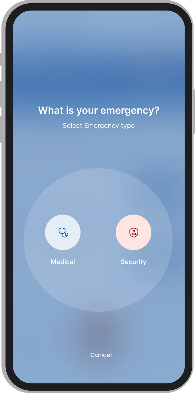 Safer City emergency-type selector